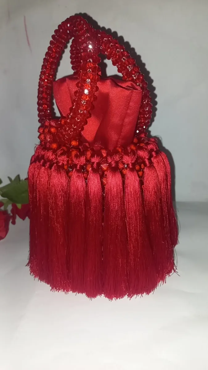 Red Beaded Bag