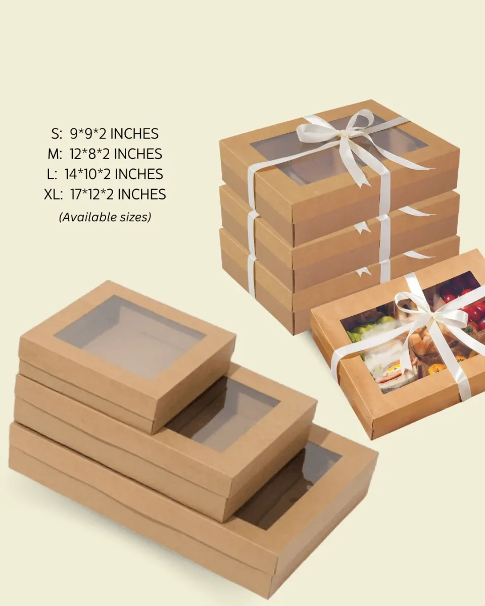 Large Kraft Glazing & Platter Box (14″ x 10″ with Window) thumbnail 2