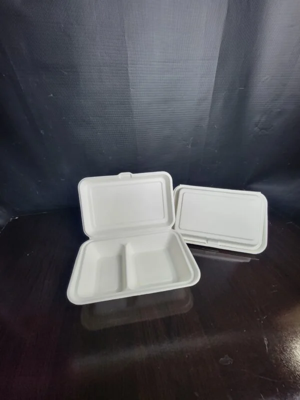 Two-Compartment Bagasse Food Plate thumbnail 2
