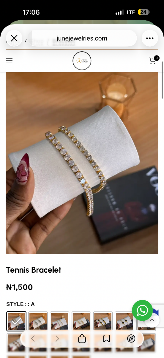 Tennis bracelet in gold
