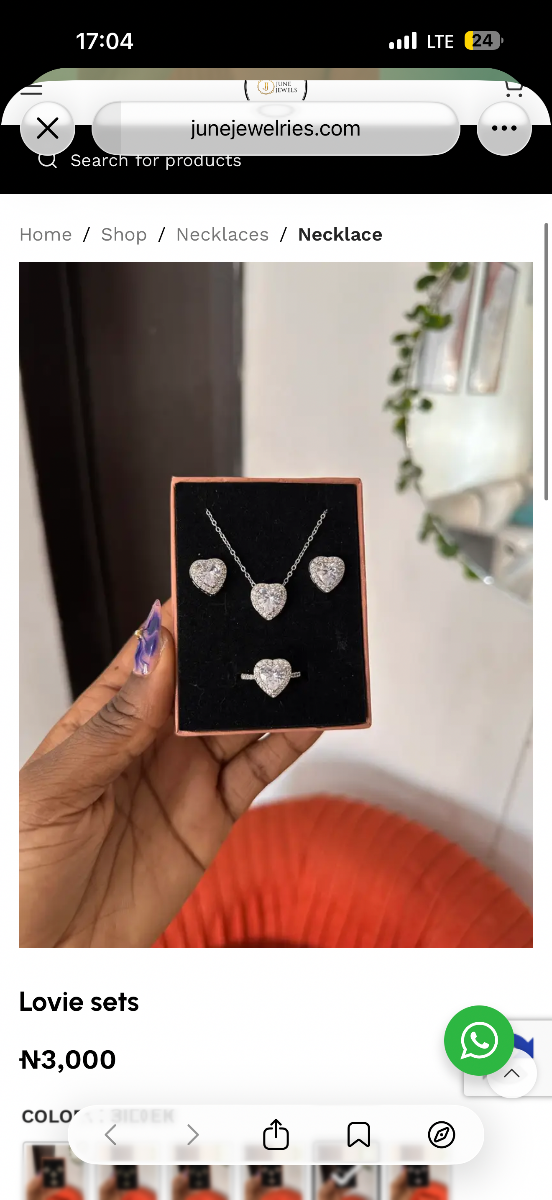 Lovie set in silver