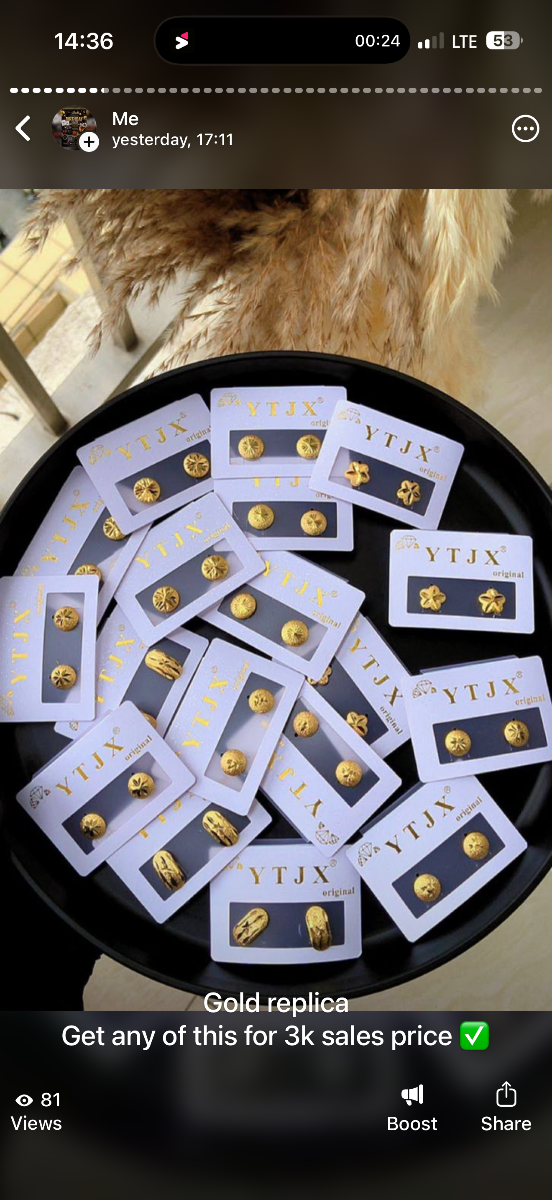 Gold replica earrings